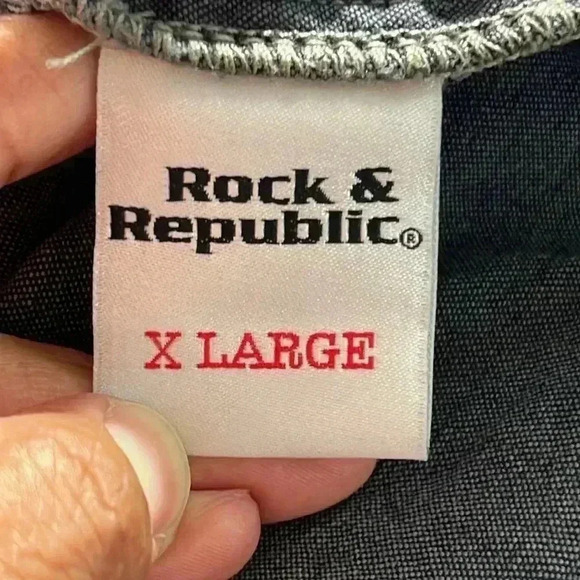 Rock and Republic Western Denim Button Front Top Size XL - Picture 8 of 9